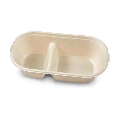 China 900ML Disposable Biodegradable Tableware Salad Bowl Food Container Boxes Bagasse Lunch Box Food Containers for sale