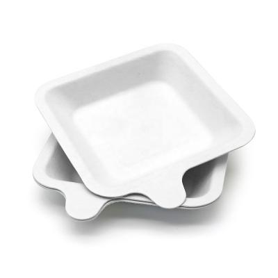 China Traditional Eco-friendly 11cm Bagasse Pulp Cake Paper Plate Happy Birthday Biodegradable Disposable Cake Disposable Dishes for sale