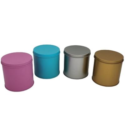 China Supplier Eco-friendly Material Custom Spot Multicolor Tea Candy Frosted Gifts Round Metal Box for sale