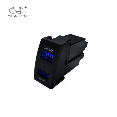 China Auto Car Charger Mobile Phone Dual USB Lighting System QC 3.0 Port Fast With Blue Led Light Products Factories for sale