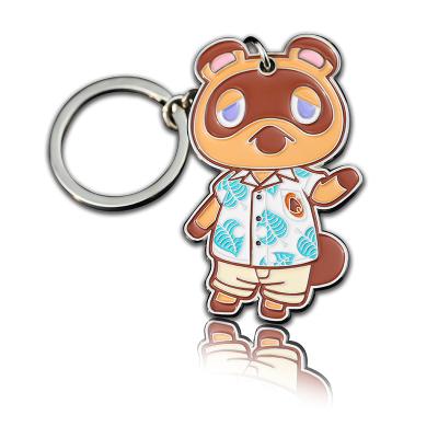 China Wholesale High Quality Cute Enamel Cute Metal Raccoon Wholesale China Manufacturer Alloy Key Chain Custom for sale