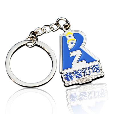 China High quality enamel corporate metal logo alloy china key chain wholesale manufacturer customized key chain customization for sale