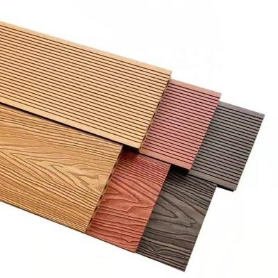 China Traditional hot sale wood grain exterior deep embossed waterproof plastic composite decking for sale