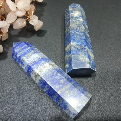 China Wholesale Magic Wand Crystal Quartz Natural Lapis Lazuli Point Tower Crfts Feng Shui Healing Crystal Obelisk People Gemstone From China for sale