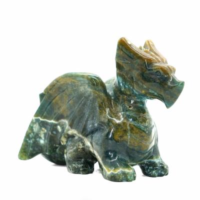 China China Natural Hand Carved Crystal Ocean Jasper Stone Dragon Carving Reiki Gemstone For Home Decoration for sale