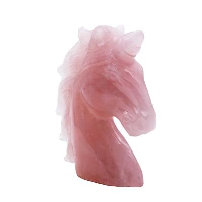 China China Natural Hand Cut Gemstone Feng ShuiFor Home Healing Decoration Crystal Rose Quartz Stone Unicorn Sculpture Reiki for sale