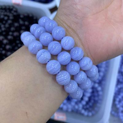 China Wholesale Natural Treasure Crystal Blue Lace Agate Gemstone Energy Bracelet From China For Healing for sale