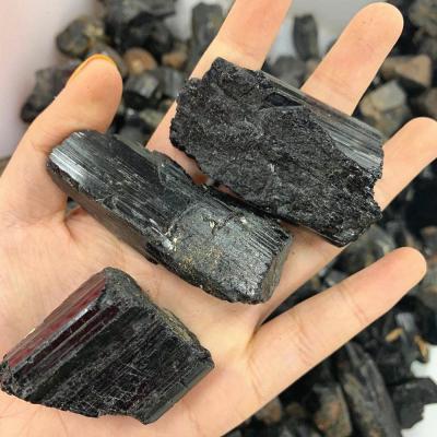 China China Wholesale Natural Black Tourmaline Crystal Rough Stone Reiki Gemstone Crystal Crafts Healing Folk Crafts for Decoration for sale