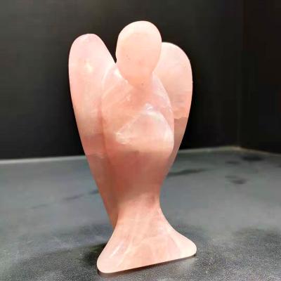 China Wholesale Natural Cut Quartz Angel Statue For Healing from China Crystal Angel Figurine Folk Crafts Rose for sale