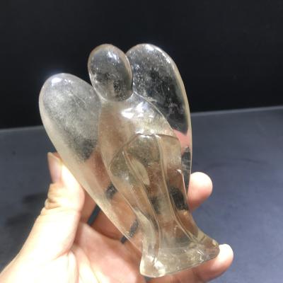 China Natural Quartz Crystal Angel Statue For Souvenirs from China Crystal Carving Animal Hand Carved Crystal Angel Figures Folk Crafts Smoky for sale