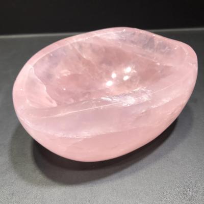 China Wholesale China Crystal Bowl Hand Carved Natural Crystal Opens Healing Gemstone Rose Quartz Singing Bowl For Decoration for sale