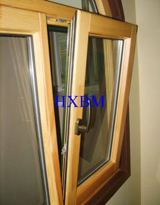 China Energy Saving Triple Glazed Aluminium Clad Wood Windows with grids for UAE market for sale