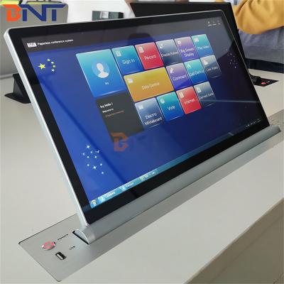 China conference system 15.6 inch Motorized Pop up LCD Monitor Lift Customized Size 17~24 Inch Computer Screen for sale