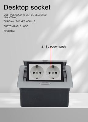 China Multifunctional Zinc Alloy Desktop Office Pop Up Desk Power Outlets for sale