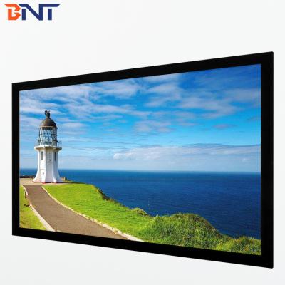 China Bnt250 Inch Matte White Fabric Fast Fold Projector Screen with Square Aluminum Metal Folding Frame for sale