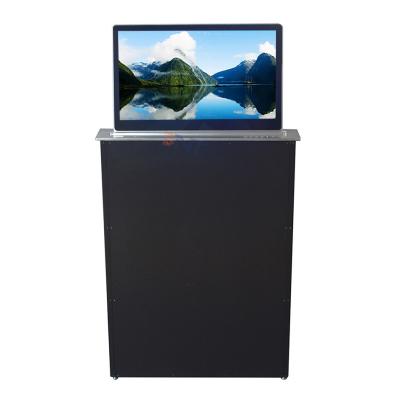 China Motorized Microphone Computer Screen Lifter With 15.6 Inch Retractable Lifting Screen for sale