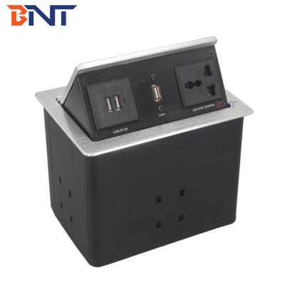 China Conference Pneumatic Table Pop Up Plug Socket Boxes With Microphone Connector for sale