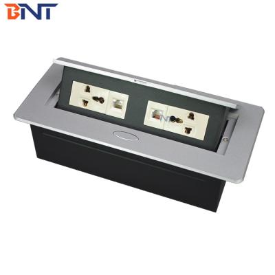 China Rectangular Conference Hidden Desk Pop Up Sockets with Bottom Connection Cables​ for sale