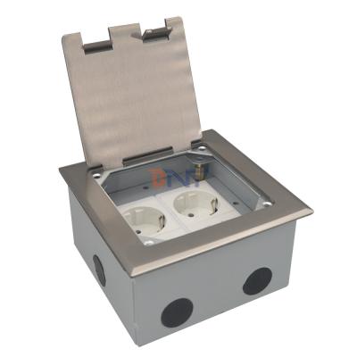 China silver dual 2 pin power flip up floor socket box for sale