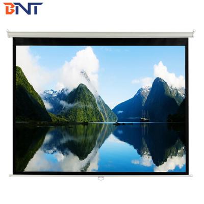 China Pantalla de proyector manual del PVC de Matte White K 100 pulgadas con la manija del metal en venta