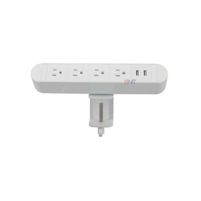 China Grad AA 6,56 Ft Schnur mit 4 US-Steckern und 2 USB Plugs Black Conference Removable Desktop Mount Multi Outlets Company zu verkaufen