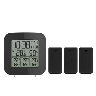 China Wireless Calendars RF 433mhz Weather Station Clock with 3 Sensors for sale