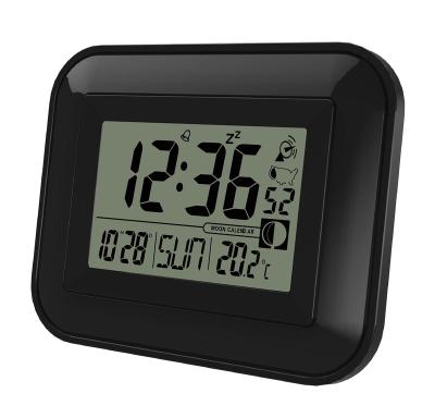 China Radio Controlled Calendars Digital Desk Clock With Indoor Thermometer for sale