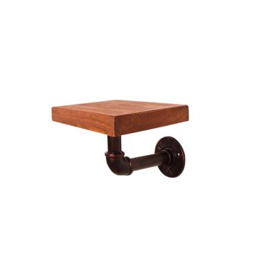 China Easy Assemble Pipe Wall Shelf Industrial Floating Wall Mounted Wood Shelf for sale