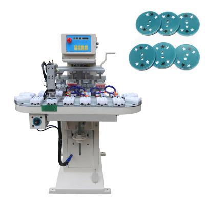 China Hotels 4 color logo sunglasses button pad printers rotary plastic printing machine for sale for sale