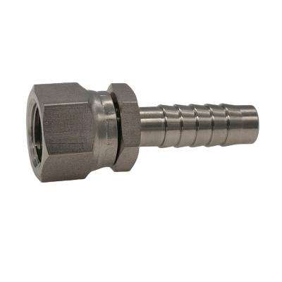 China Manufacturer Supply Female Hydraulic Hose Swivel Fluid Handling Crimp Fitting Jic Stainless Reusable Stainless Steel Ends for sale