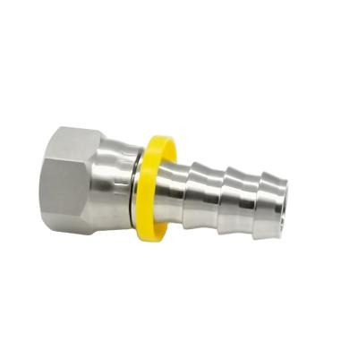 China High Quality Stainless Steel Liquid Handling Hydraulic Olive & Jic Swivel Push Fit Fittings 3/8 Inch 7/8-14 for sale