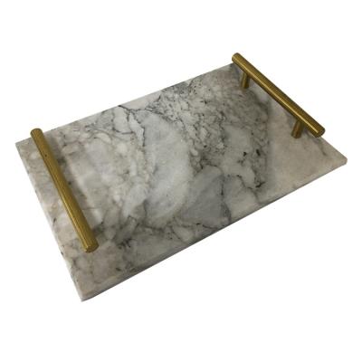 China High End Wholesale Decor Marble Custom Tray Food Cake Serving Tray Storage Serving Tray for sale