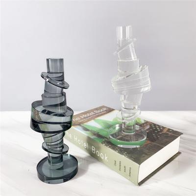 China Wholesale Romantic Transparent Handmade Crystal Candle Holder Crystal Candle Holder for sale