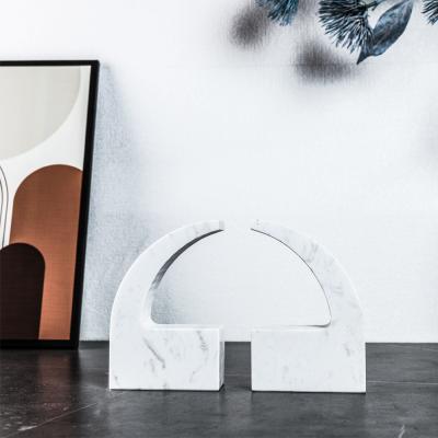 China Minimalist Marble Bookends Stand To Design Customizable Marble Stand Bookends for sale