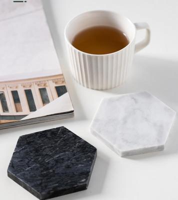 China Unique Handmade Marble Coasters Beer Coffee Tea Round Hexagon Custom for sale