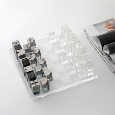 China High Quality Luxury European Clear Acrylic Crystal Chess Board China Style Soft Living Room Decorations for sale