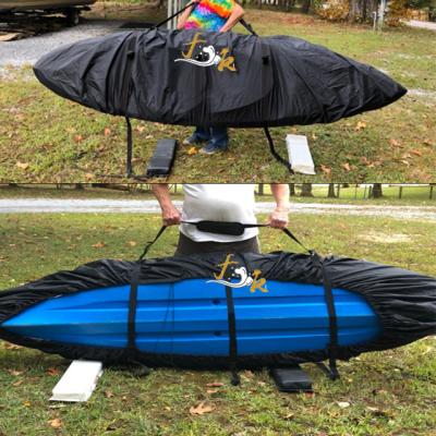 China 420D Oxford Fabric Polyester Kayak Cover Black Canoe Waterproof Straps Dust Cover High Quality Durable Oxford Fabric In Various Sizes for sale