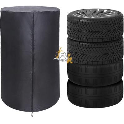 China Simple color without pattern factory production Oxford cloth spare wheel cover waterproof sunscreen car tire cover for sale