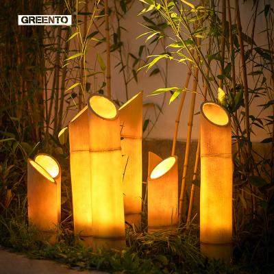 China Theme Park Style Decor Lawn Landscape Pole Light Realistic Bamboo Garden Light Outdoor LED Waterproof for sale