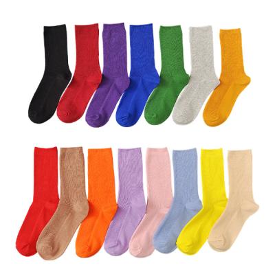 China New Color Breathable Harajuku Women Lady Cotton Loose Socks School Girls Soft Socks Retro for sale