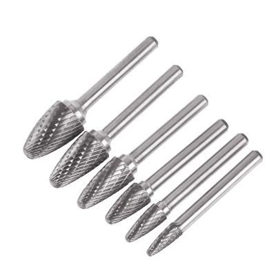 China Other Factory Direct Sale Normal F Shape File Set 6mm Long Shank Tungsten Carbide Rotary Burrs for sale