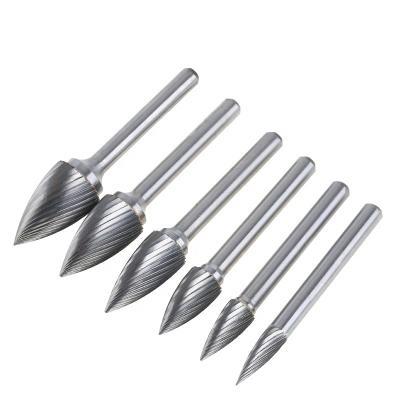 China Other G Type Bow Headed Grinding Rotary Nose Bit Tungsten Carbide Burrs File With Double Single Cut Tooth 6mm Shank Die Tools for sale