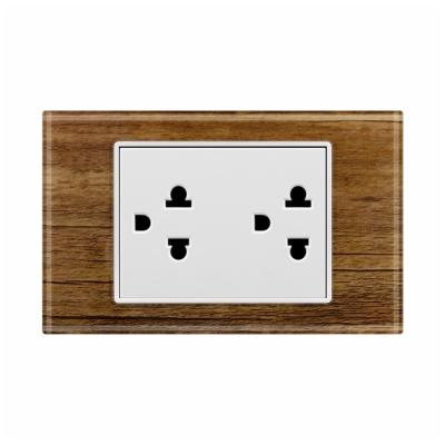 China 110 Voltage Toma Duplex 2 Gang 2 Pin Residential/Multi-Purpose Socket with American Type Grounded Socket for sale