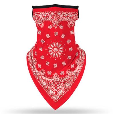 China Custom Polyester Triangle Bandana With Ear Loop For Face Covering And Dust Protection for sale