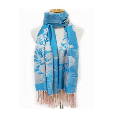 China Viscous soft feel pashmina scarf with fringe India style cheap shawl scarves for sale