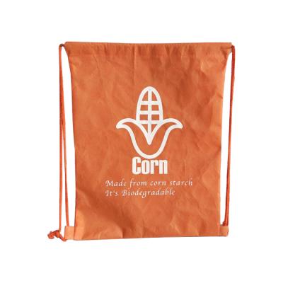 China Custom Certificate Processed Logo GRS Eco Friendly Recycle Small PLA Non Woven Drawstring Bag for sale