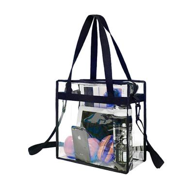 China PVC Tote Bag Women Transparent Bag Handbag Handled Custom Logo Lady Bags Waterproof Clear Summer Beach for sale