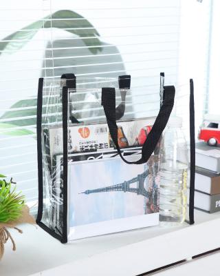 China Clear Handled Tote Bag With Handles Transparent Clear Beach Purse Bag Stage Bag For Workout Sports Concert for sale