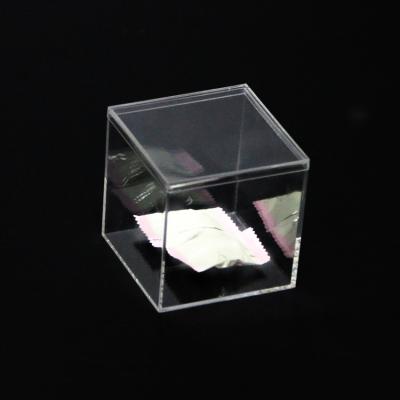 China Mordern Cube Acrylic Favor Box For Wedding Decorate Acrylic Plastic Wedding Gift Box Bag for sale