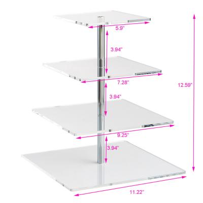 China Large Customized Clear Acrylic Baked Cake Snack Display Stand Eco-friendly Acrylic Display for sale